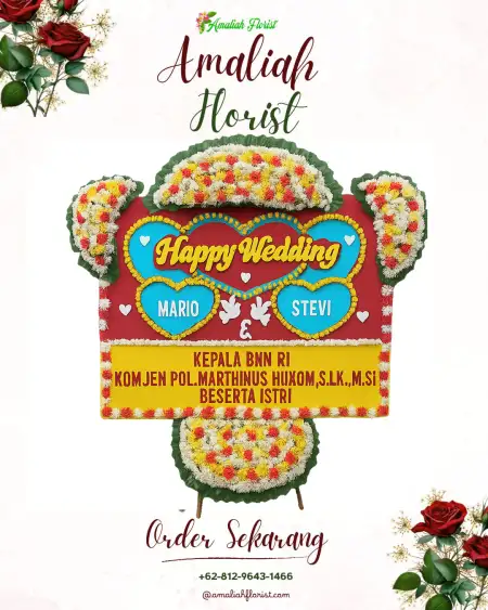 Papan Bunga Pernikahan Kotakan